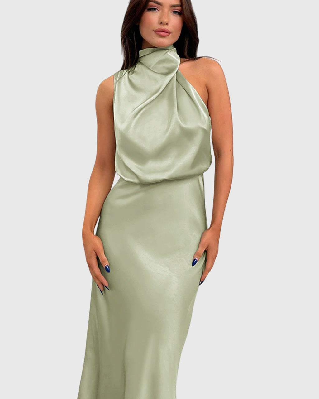 Ava™ | Glamourystyczna Sukienka Halter z Satyny