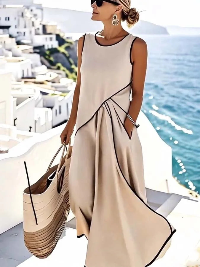 Maisy – Elegancka Sukienka bez Rękawów