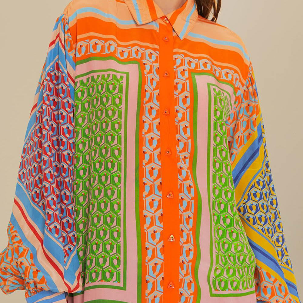 Josephine | Kolorowa Unikalna Koszula w Stylu Tropikalnym