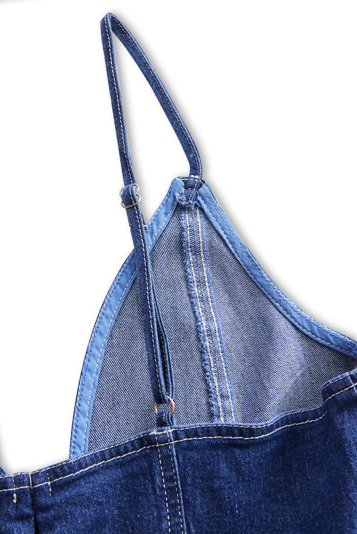 Ciemnoniebieska, bezrękawnikowa sukienka midi z denimu