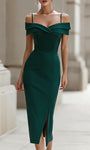 Sukienka midi bodycon z dekoltem off-shoulder
