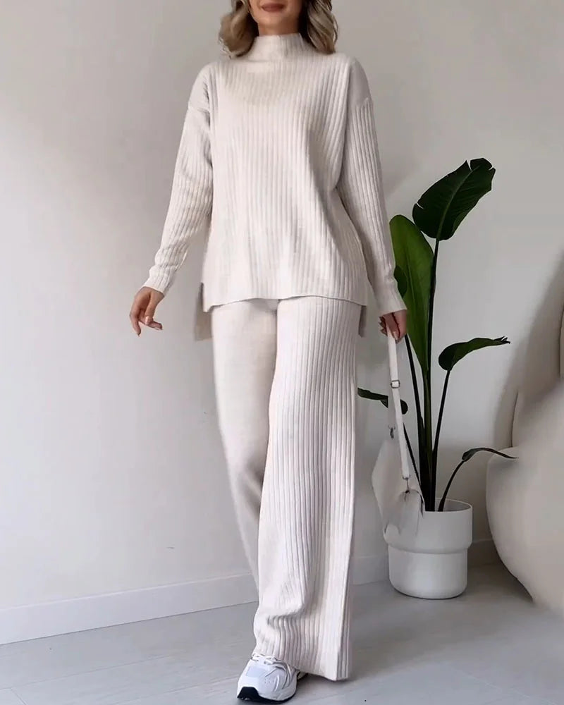 Elegancki dwuczęściowy zestaw z rozcięciem