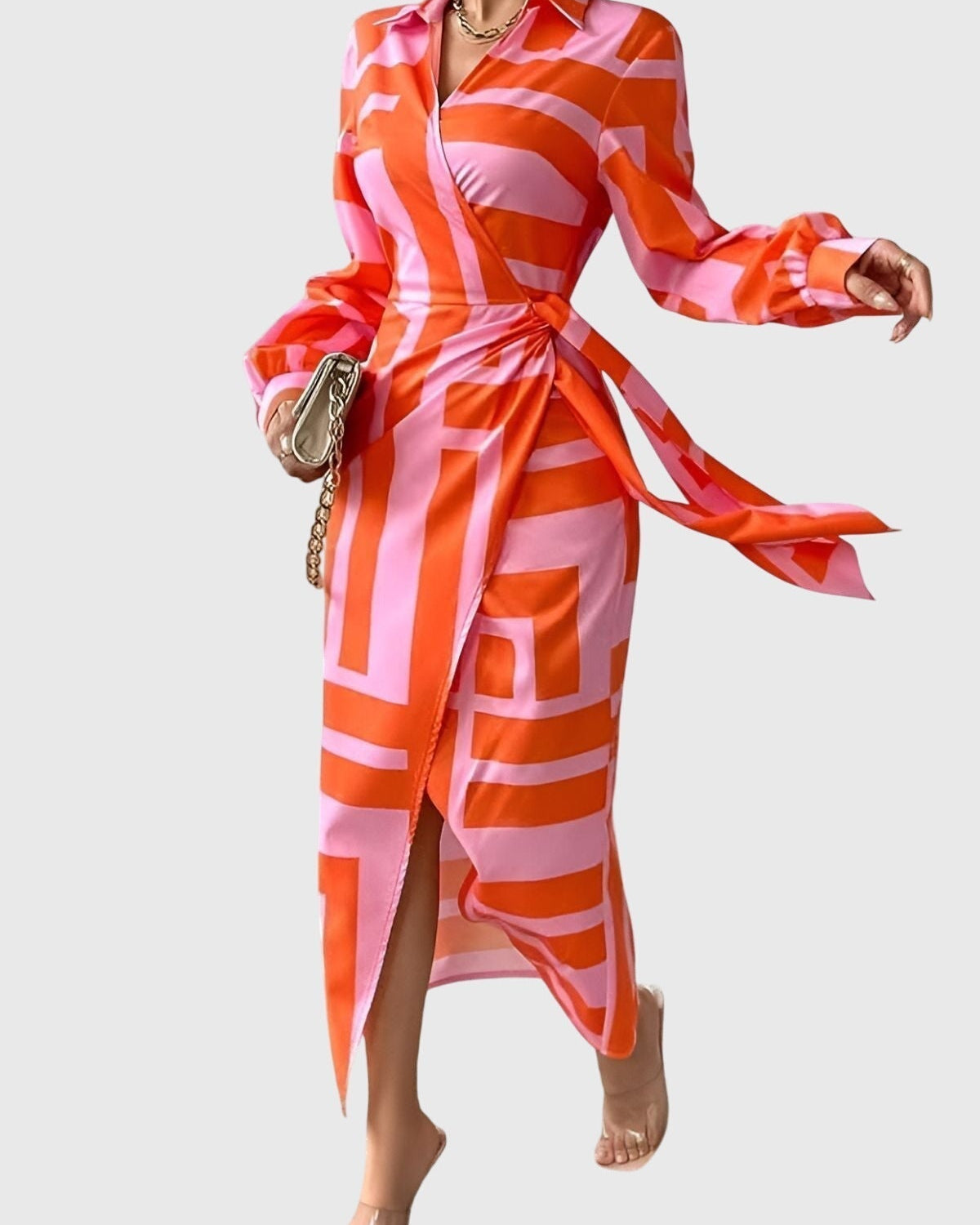 Everly™ | Elegancka Sukienka Kopertowa z Wzorem