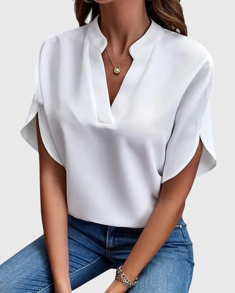 Beatrix™ | Miękka i Elegancka Koszula z Dekoltem w Serek