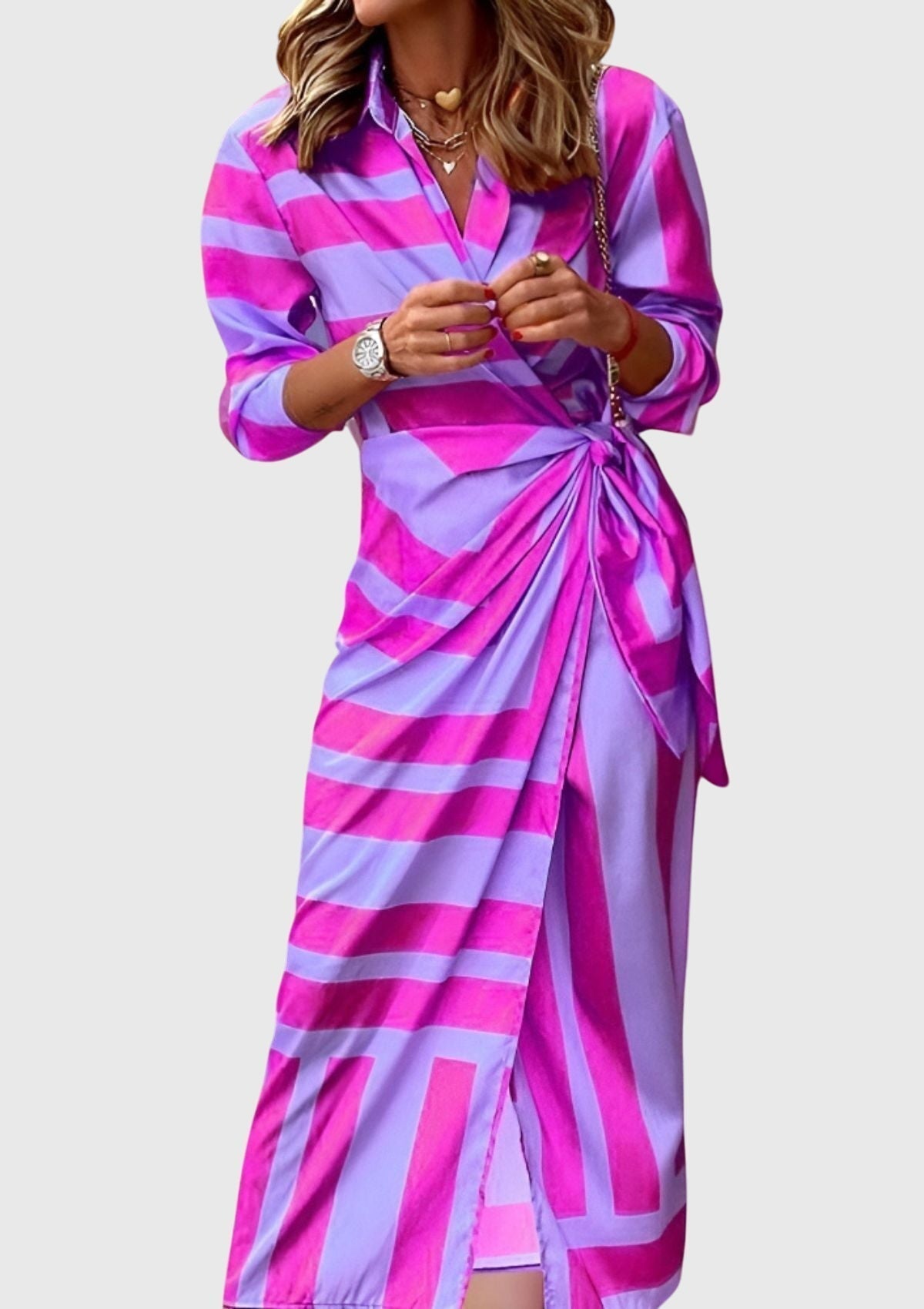 Everly™ | Elegancka Sukienka Kopertowa z Wzorem