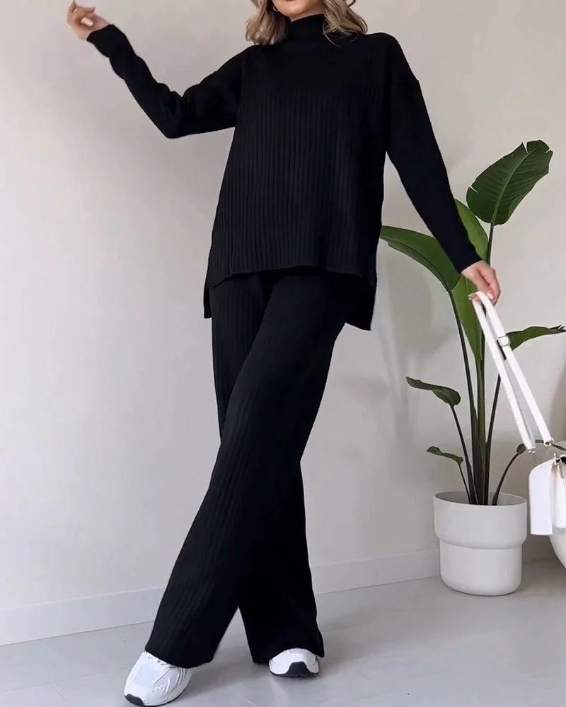 Elegancki dwuczęściowy zestaw z rozcięciem
