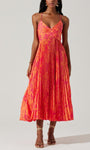 Heather | Elegancka Midi Sukienka w Kwiatowy Wzór w Stylu Coastal Chic
