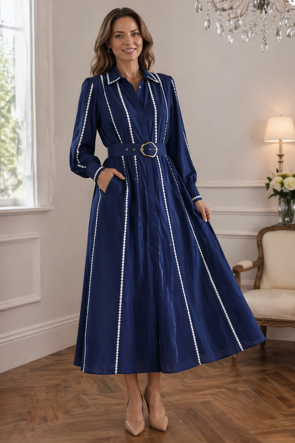 Alexia | Elegancka sukienka z paskiem podkreślająca sylwetkę