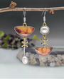 Retro Natural Orange Stone Earrings