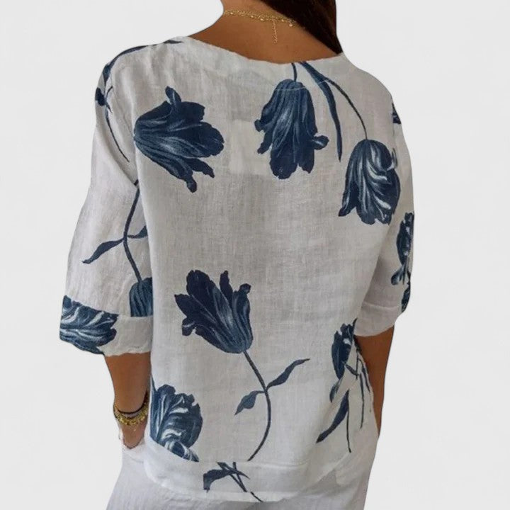 Isabel | Elegancka Bluzka w Kwiatowy Wzór