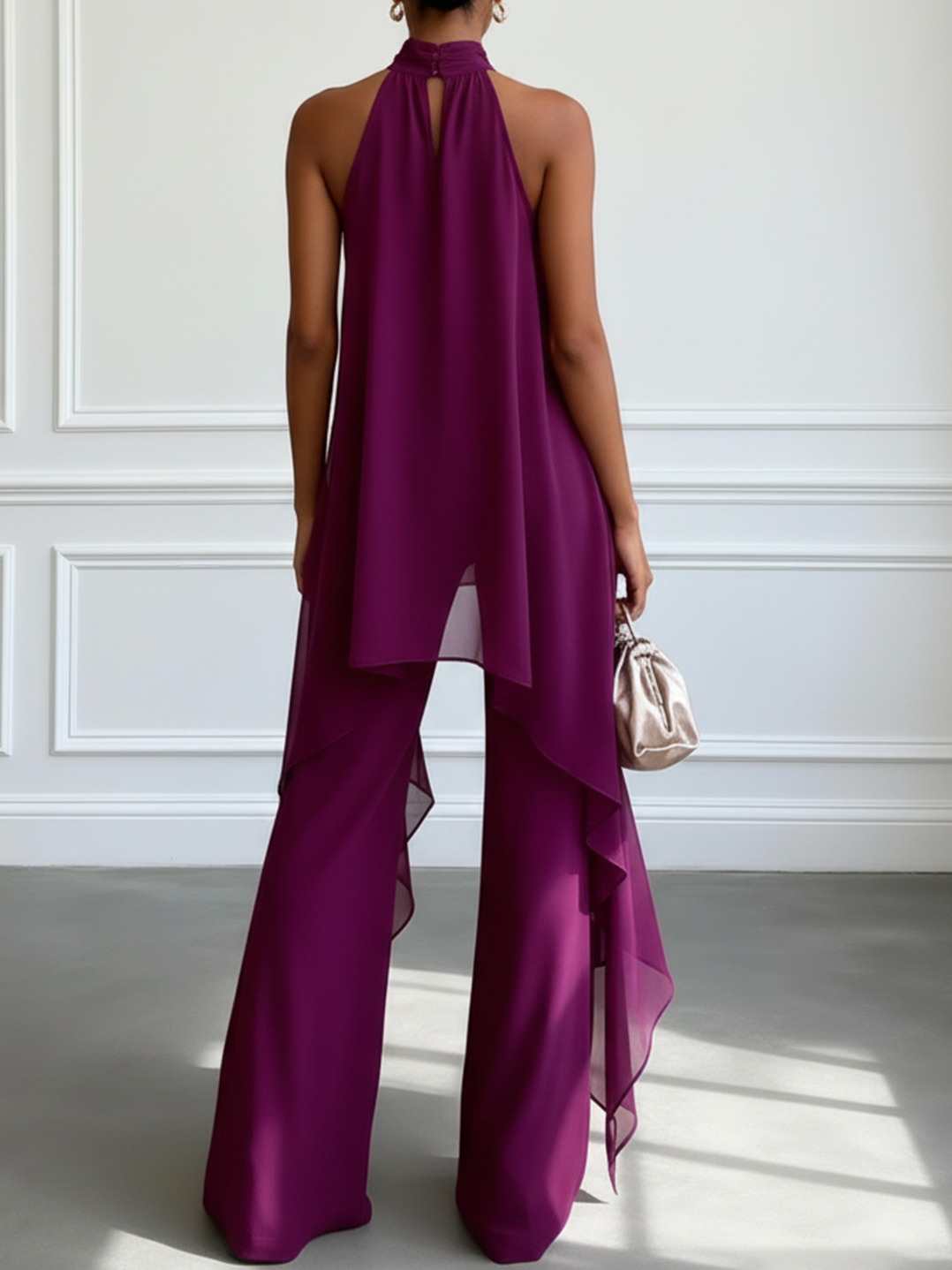 MOREAU | ELEGANCKIE KOMPLETY Z DEKOLTEM HALTER DLA KOBIET