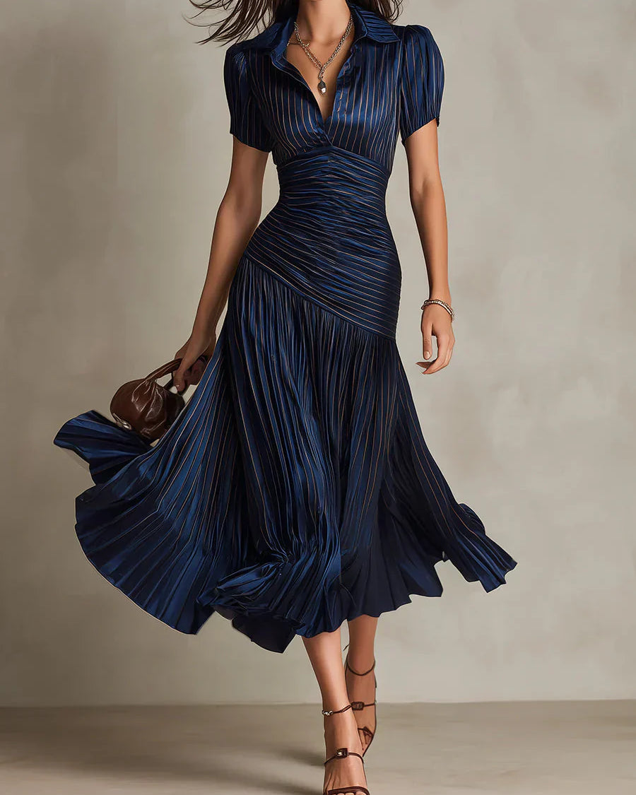 Florencja | Vintage Elegancka Sukienka Maxi z Chiffonu