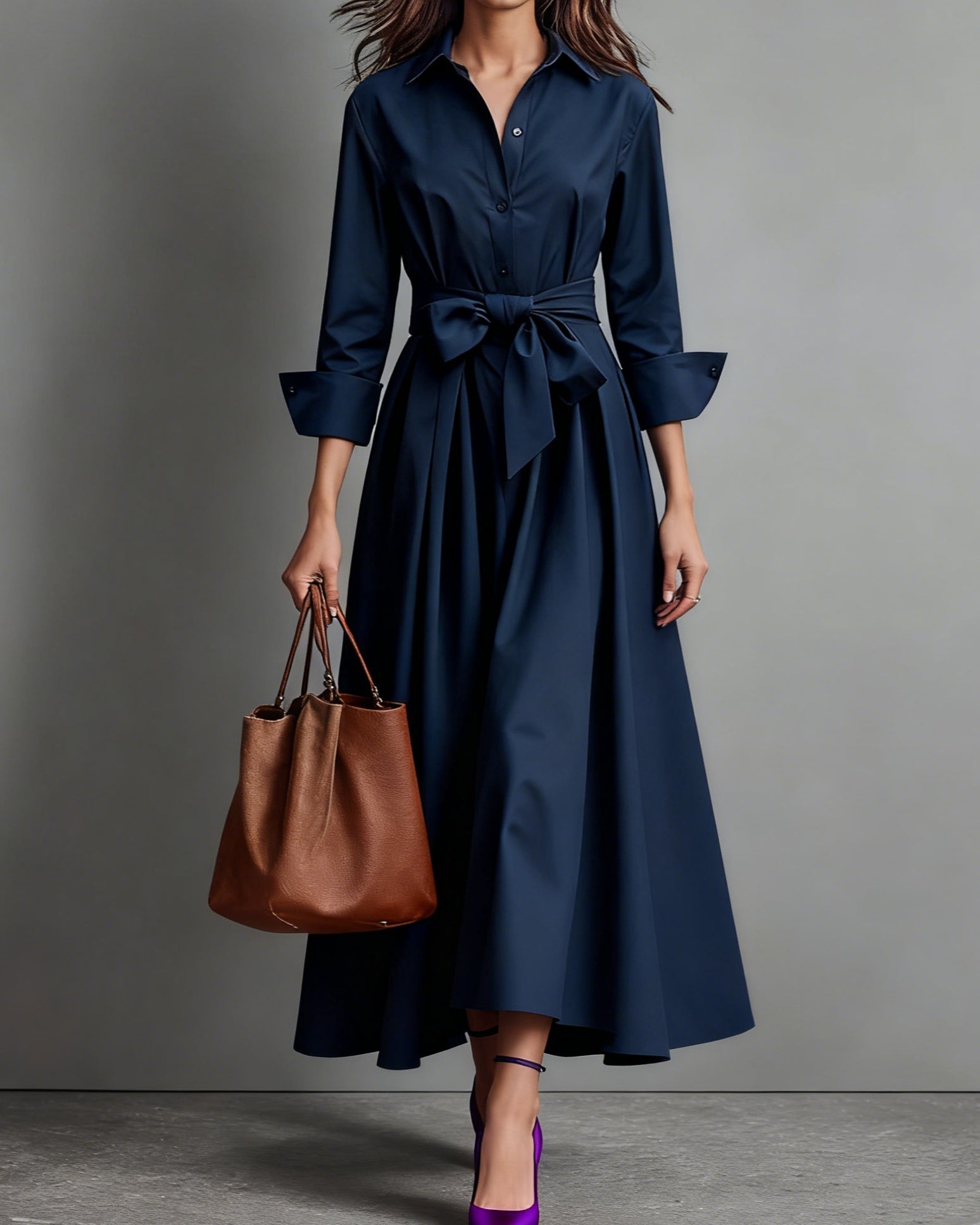 Velorythia | Elegancka Sukienka Maxi z Detalem Wstążki