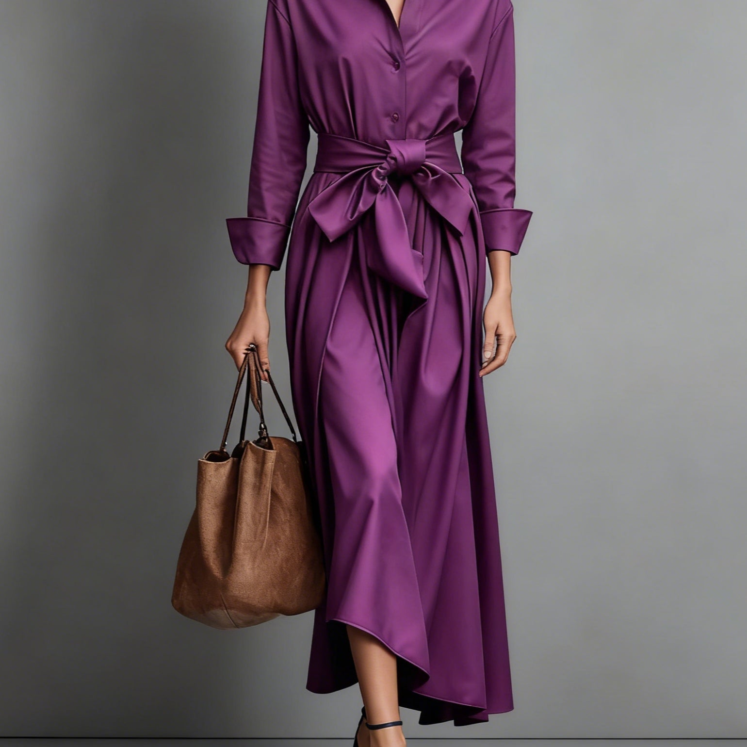 Velorythia | Elegancka Sukienka Maxi z Detalem Wstążki