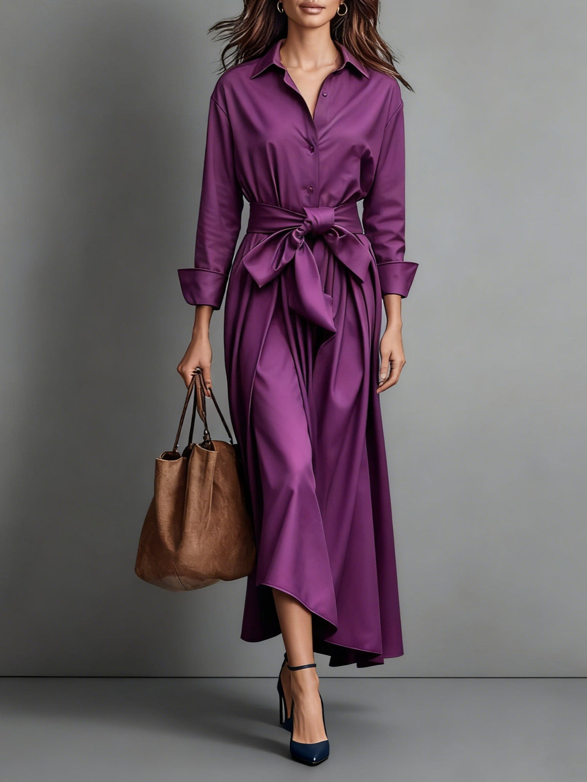 Velorythia | Elegancka Sukienka Maxi z Detalem Wstążki