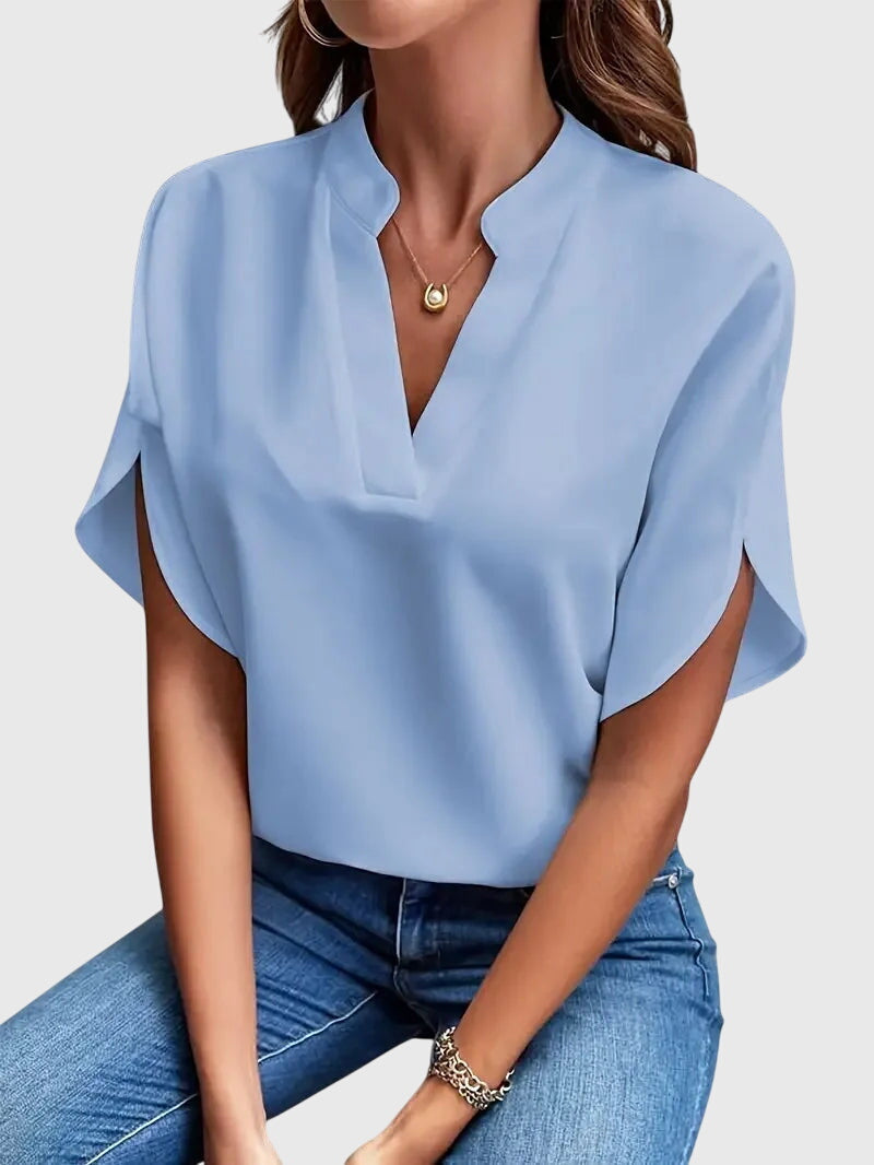 Beatrix™ | Miękka i Elegancka Koszula z Dekoltem w Serek