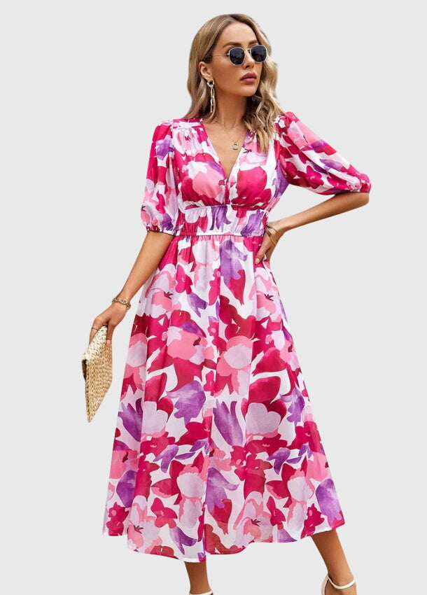 Merlin™ | Pociągająca Kwiatowa Sukienka Midi
