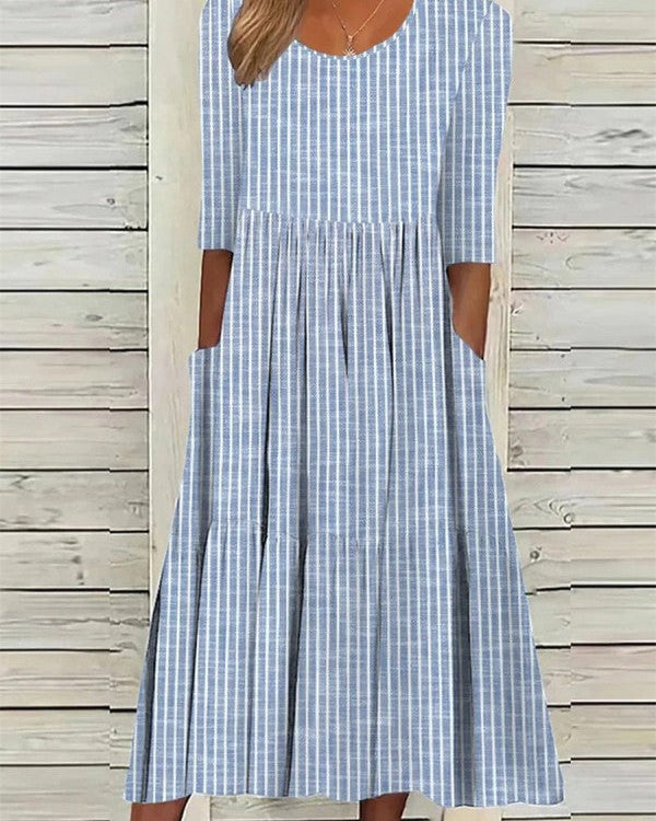 AMANDA | ELEGANCKA SUKIENKA MIDI W PASKI, ZAKRYWAJĄCA BRZUCH