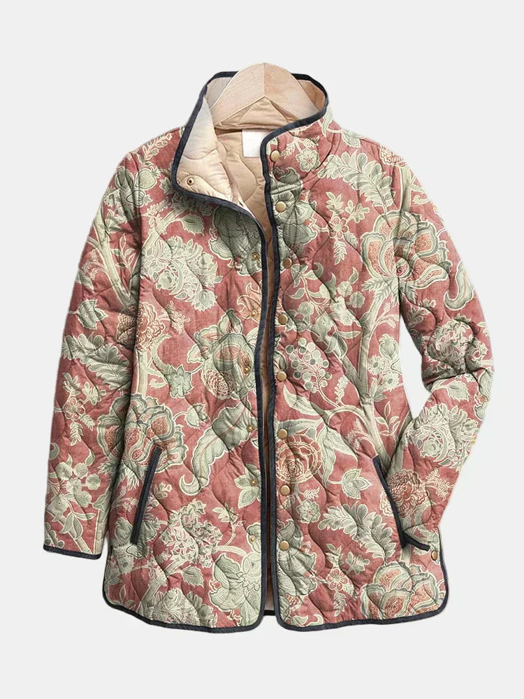Jysara | Vintage Kwiatowa Kurtka Casual Pikowana
