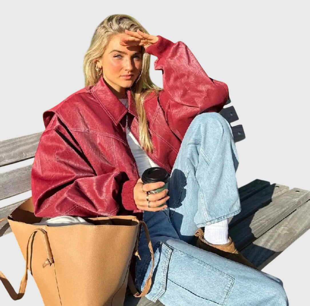 Faye™ - Przesadna Skórzana Kurtka