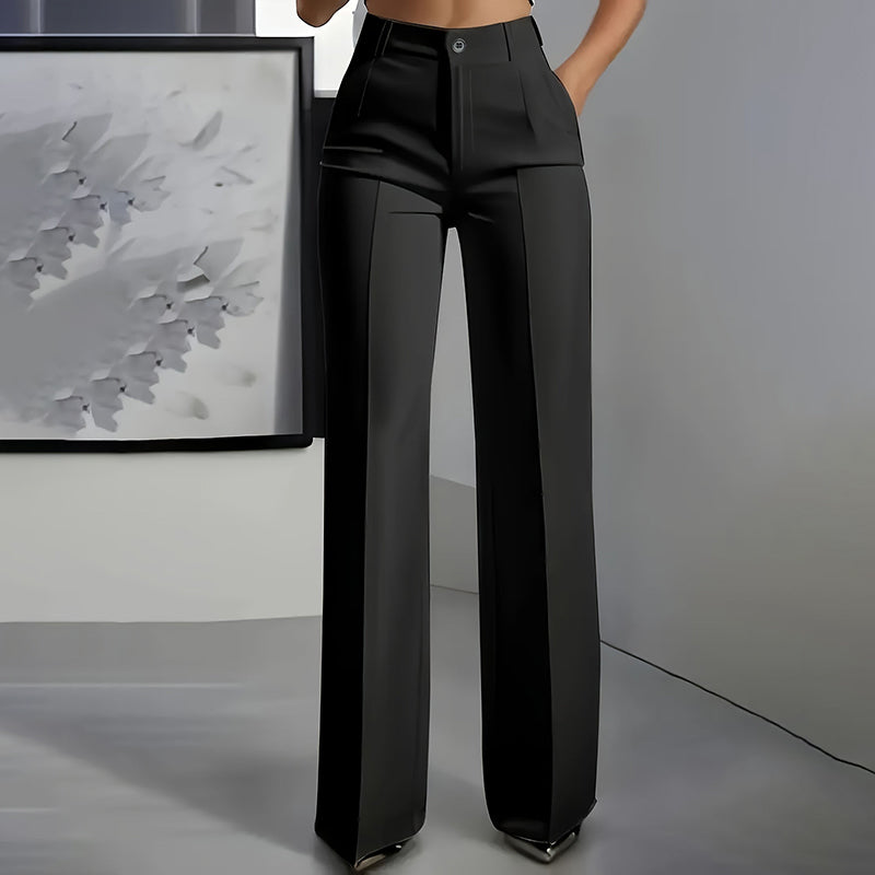 Elara™ – Spodnie Szerokie Nogawki z Wysokim Stanem